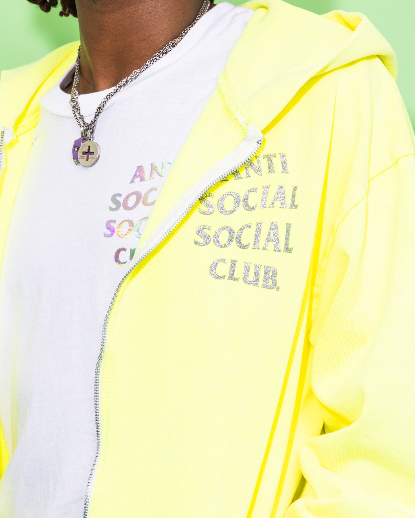 Mind Game Glitter Hoodie - Neon Yellow