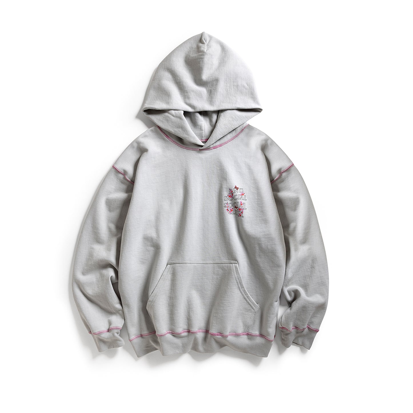 CONTRAST STITCH HOODIE - GRAY