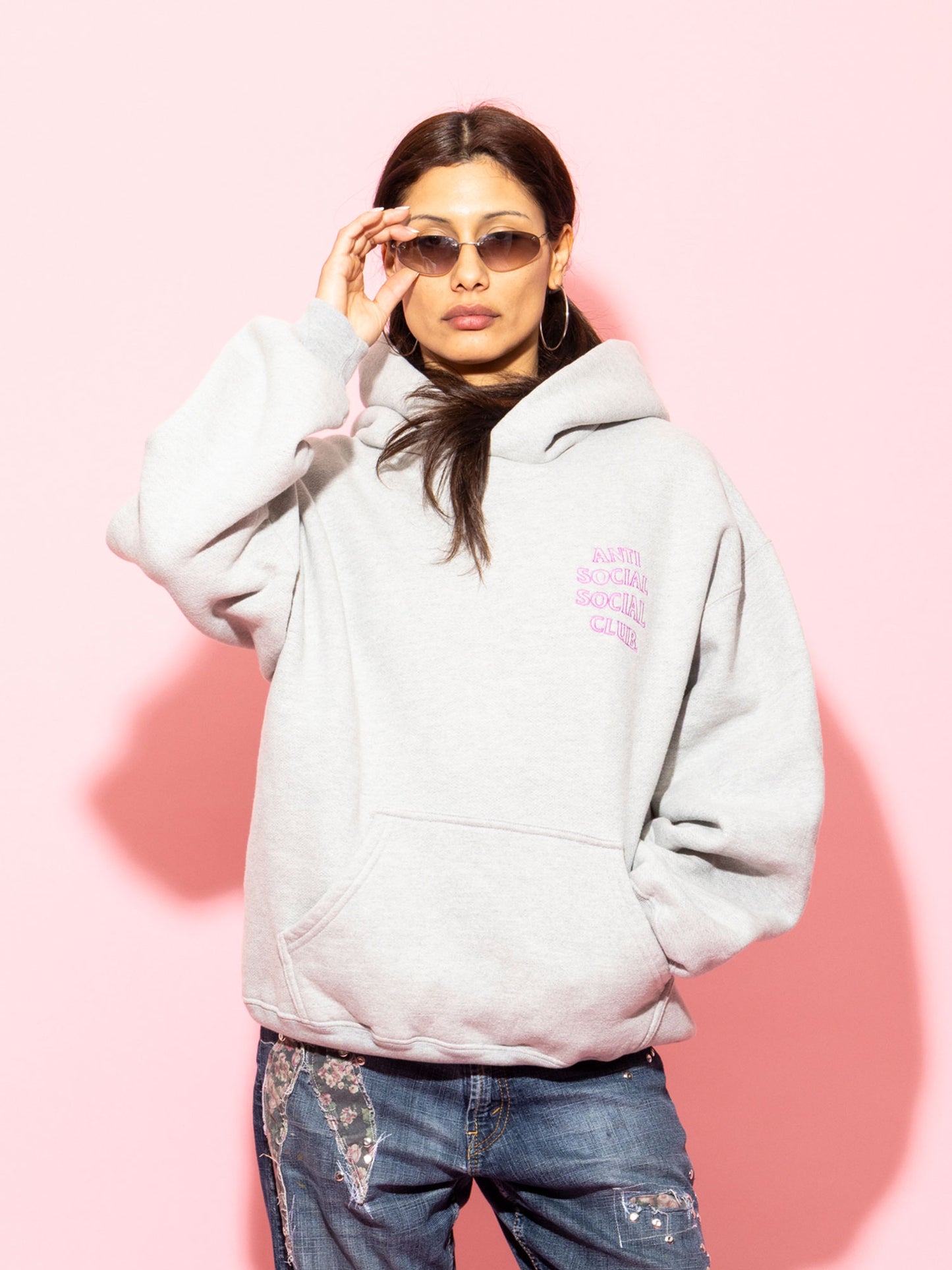 APPLIQUE MIND GAMES HOODIE - GRAY