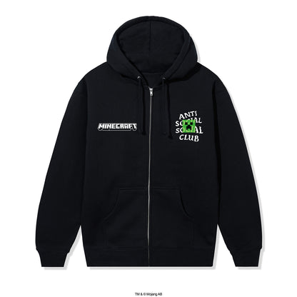 ASSC x Minecraft Creeper Head Logo Zip Hoodie - Black