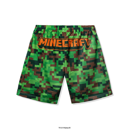 ASSC x Minecraft Pixel Camo Mesh Basketball Shorts - Green