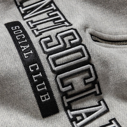 FELT THE SAME APPLIQUE QUARTER-ZIP - GRAY