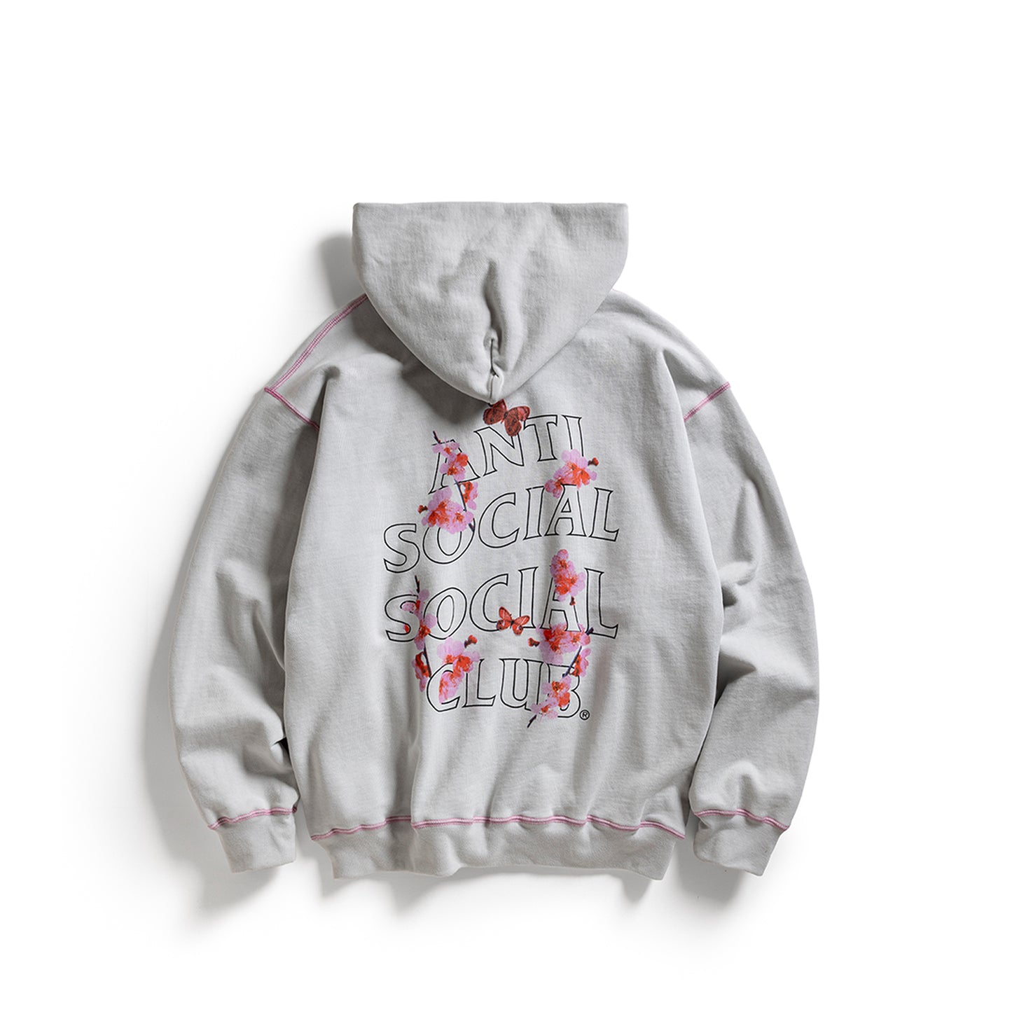 CONTRAST STITCH HOODIE - GRAY