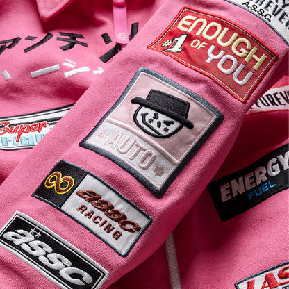 PATCHED UP RACING JACKET - PINK