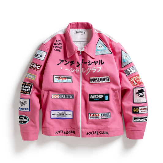 PATCHED UP RACING JACKET - PINK