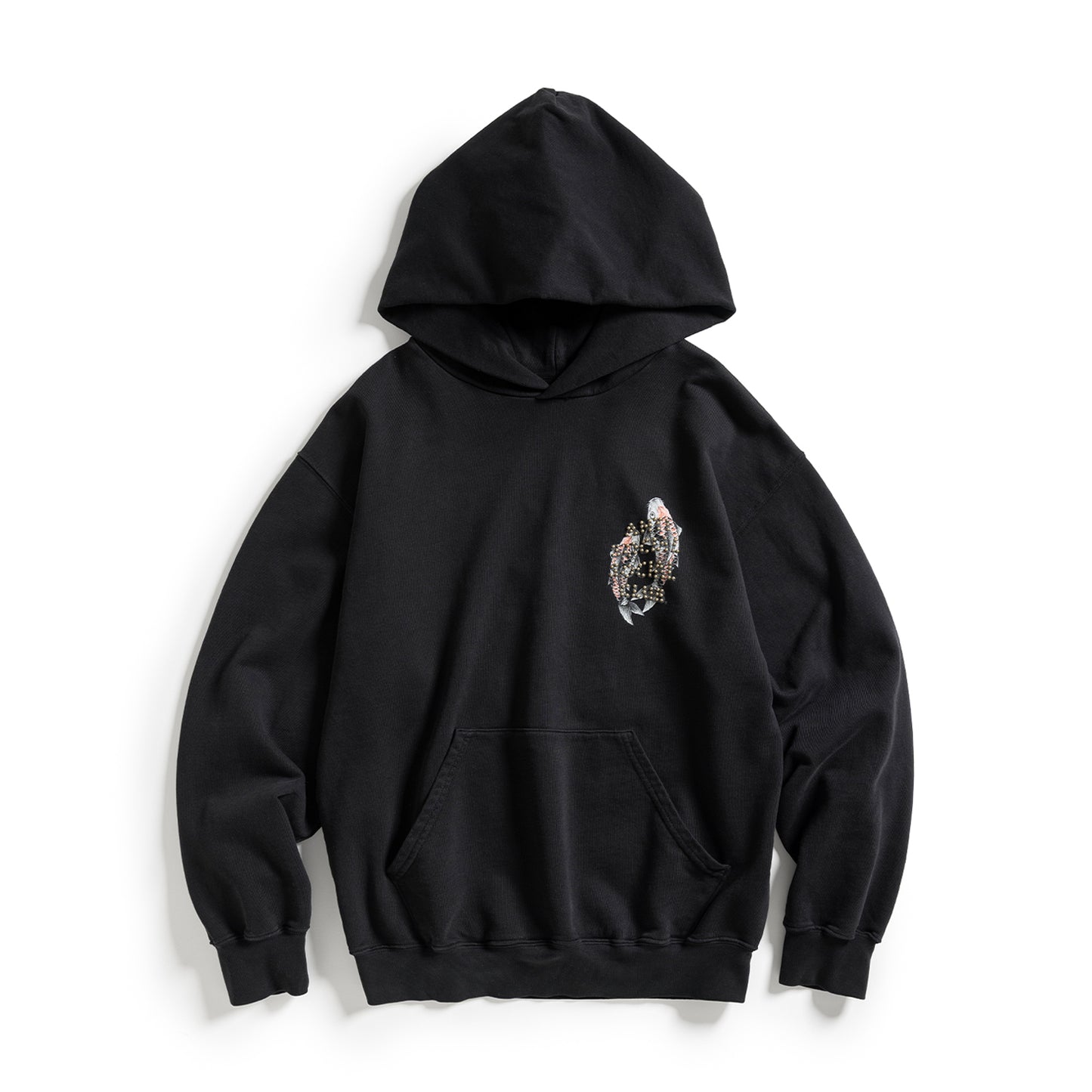 STUDDED MIND GAMES HOODIE - BLACK